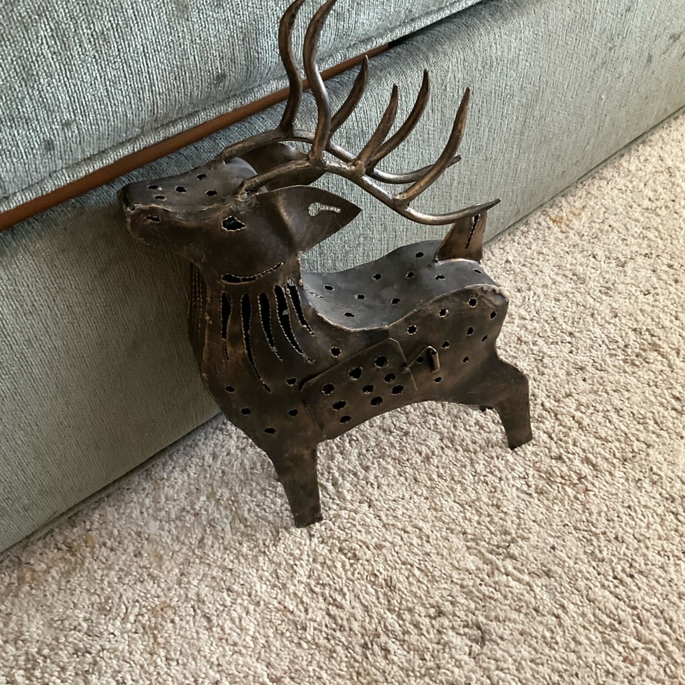 Metal Deer with Hidden Candle Holder